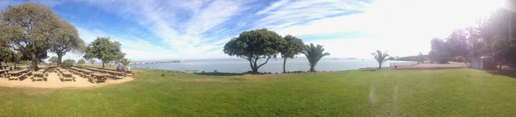 horizontal pano landscape with bay